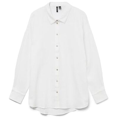 VERO MODA Natali NIA LS WVN Chemisier ample pour femme Blanc neige Taille XL, Blanche-neige, XL VERO MODA Natali NIA LS WVN Chemisier ample pour femme Blanc neige Taille XL, Blanche-neige, XL