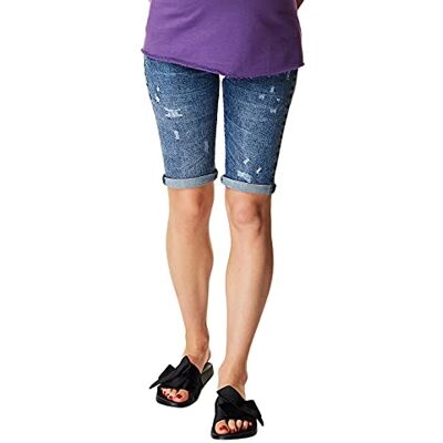 SUPERMOM Bermuda Jeans Utb Destroyed Jean de grossesse Femme SUPERMOM Bermuda Jeans Utb Destroyed Jean de grossesse Femme