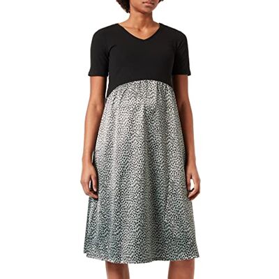 SUPERMOM Robe à manches courtes pour femme Imprimé léopard minimaliste, Spray marin P917, 38 SUPERMOM Robe à manches courtes pour femme Imprimé léopard minimaliste, Spray marin P917, 38