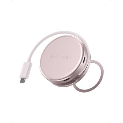 SATECHI OntheGo Hub USB C Magnétique 5 en 1, PD 60W, HDMI 4K, Rose Poudré Câble enroulable intégré, fixation magnétique, 4K@60Hz, lecteur SD, USB-C/USB-A 5Gbps, pour MacBook, iPad, Windows et plus SATECHI OntheGo Hub USB C Magnétique 5 en 1, PD 60W, HDMI 4K, Rose Poudré Câble enroulable intégré, fixation magnétique, 4K@60Hz, lecteur SD, USB-C/USB-A 5Gbps, pour MacBook, iPad, Windows et plus