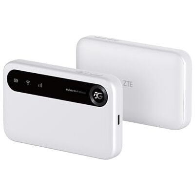 ZTE U50 Point d'accès WiFi portable 5G avec fente SIM déverrouillée, modem routeur 5G à faible coût 4G+ pour 32 appareils domestiques/professionnels, AX1800 WiFi 6, jusqu'à 32 appareils ZTE U50 Point d'accès WiFi portable 5G avec fente SIM déverrouillée, modem routeur 5G à faible coût 4G+ pour 32 appareils domestiques/professionnels, AX1800 WiFi 6, jusqu'à 32 appareils