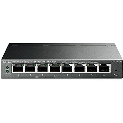 TP-Link Switch Ethernet (TL-SG108PE) Gigabit 8 Ports Web Manageable avec 4 Ports PoE À 55 W, Garantie À Vie, Idéal pour Étendre Le Réseau Câblé pour Les PME et Les Bureaux À Domicile TP-Link Switch Ethernet (TL-SG108PE) Gigabit 8 Ports Web Manageable avec 4 Ports PoE À 55 W, Garantie À Vie, Idéal pour Étendre Le Réseau Câblé pour Les PME et Les Bureaux À Domicile