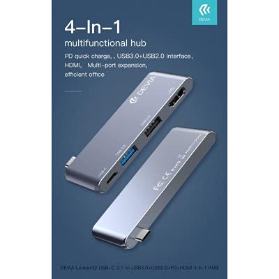 Devia - Leopard - HDMI 1x - USB 2x - USB-C hub Devia - Leopard - HDMI 1x - USB 2x - USB-C hub