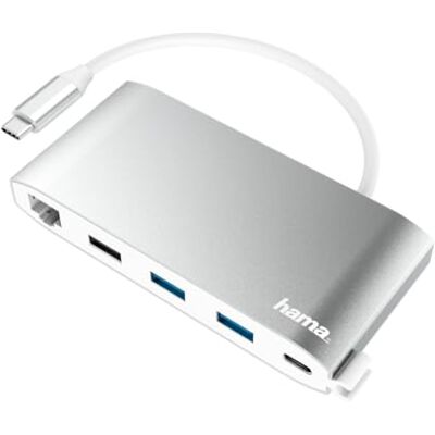 Hama 00200111 hub & concentrateur USB 3.2 Gen 1 (3.1 Gen 1) Type-C 5000 Mbit/s Argent, Blanc Hama 00200111 hub & concentrateur USB 3.2 Gen 1 (3.1 Gen 1) Type-C 5000 Mbit/s Argent, Blanc