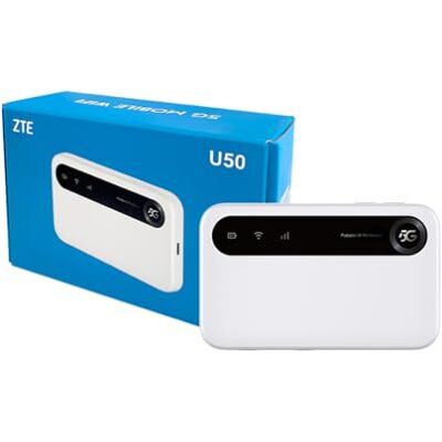 ZTE U50, Hotspot WiFi portable 5G avec fente SIM déverrouillée, modem routeur 5G à faible coût pour 32 appareils domestiques/professionnels, 5G et 4G+, AX1800 WiFi 6, jusqu'à 32 appareils ZTE U50, Hotspot WiFi portable 5G avec fente SIM déverrouillée, modem routeur 5G à faible coût pour 32 appareils domestiques/professionnels, 5G et 4G+, AX1800 WiFi 6, jusqu'à 32 appareils