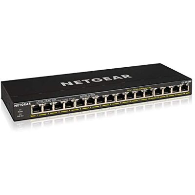 Netgear (GS316PP) Switch Ethernet PoE+ 16 Ports RJ45 Gigabit (10/100/1000)- switch RJ45 avec 16 Ports PoE+ @ 183W évolutifs, bureau/mural, matériau robuste Netgear (GS316PP) Switch Ethernet PoE+ 16 Ports RJ45 Gigabit (10/100/1000)- switch RJ45 avec 16 Ports PoE+ @ 183W évolutifs, bureau/mural, matériau robuste