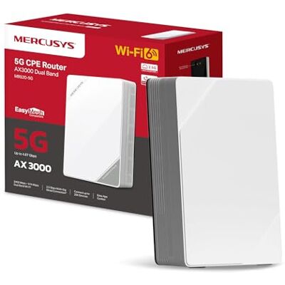 MERCUSYS TP-Link MB520-5G Router 5G avec Sim, WiFi 6 Dual-Band AX3000Mbps, 2402 Mbps en 5 GHz+574 Mbps en 2,4 GHz, Port LAN/WAN 2,5 Gbps, VPN, Connectez jusqu'à 256 appareils, Plug&Play, App Contrôle MERCUSYS TP-Link MB520-5G Router 5G avec Sim, WiFi 6 Dual-Band AX3000Mbps, 2402 Mbps en 5 GHz+574 Mbps en 2,4 GHz, Port LAN/WAN 2,5 Gbps, VPN, Connectez jusqu'à 256 appareils, Plug&Play, App Contrôle