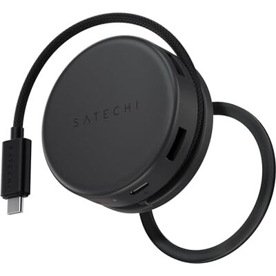SATECHI 7 en 1 OntheGo Hub USB-C Magnétique, 100W PD, 4K HDMI, Noir Câble enroulable intégré, fixation magnétique, 4K@60Hz, Ethernet, 2x USB-A 5Gbps, SD/microSD, pour Mac, Windows et plus SATECHI 7 en 1 OntheGo Hub USB-C Magnétique, 100W PD, 4K HDMI, Noir Câble enroulable intégré, fixation magnétique, 4K@60Hz, Ethernet, 2x USB-A 5Gbps, SD/microSD, pour Mac, Windows et plus