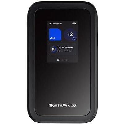 Netgear Nighthawk M7 Routeur WiFi 5G Portable avec eSIM Hotspot Wi-FI débloqué Compatible SIM Physique et eSIM tout opérateur 5G/4G/LTE Wi-FI 7 Jusqu’à 3,6 Gbit/s MH7150 Netgear Nighthawk M7 Routeur WiFi 5G Portable avec eSIM Hotspot Wi-FI débloqué Compatible SIM Physique et eSIM tout opérateur 5G/4G/LTE Wi-FI 7 Jusqu’à 3,6 Gbit/s MH7150
