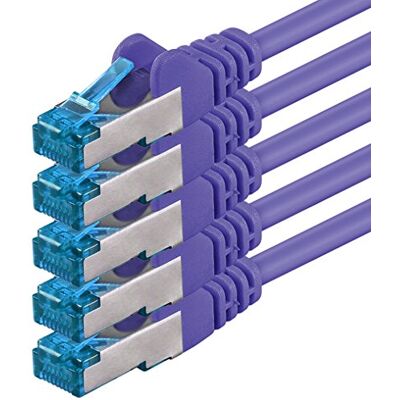 1aTTack.de 2m CAT6a câble réseau violet 5 pièces Câble patch CAT 6 A 10000 Mbit s SFTP PIMF 500 MHz compatible avec routeur commutateur Internet DSL CAT5 CAT6 CAT7 1aTTack.de 2m CAT6a câble réseau violet 5 pièces Câble patch CAT 6 A 10000 Mbit s SFTP PIMF 500 MHz compatible avec routeur commutateur Internet DSL CAT5 CAT6 CAT7