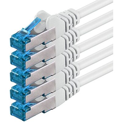1aTTack.de 1,5 m CAT6a câble réseau blanc 5 pièces Câble patch CAT 6 A 10000 Mbit s SFTP PIMF 500 MHz compatible avec routeur commutateur Internet DSL CAT5 CAT6 CAT7 1aTTack.de 1,5 m CAT6a câble réseau blanc 5 pièces Câble patch CAT 6 A 10000 Mbit s SFTP PIMF 500 MHz compatible avec routeur commutateur Internet DSL CAT5 CAT6 CAT7