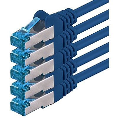 1aTTack.de 1m CAT6a câble réseau bleu 5 pièces Câble patch CAT 6 A 10000 Mbit s SFTP PIMF 500 MHz compatible avec routeur commutateur Internet DSL CAT5 CAT6 CAT7 1aTTack.de 1m CAT6a câble réseau bleu 5 pièces Câble patch CAT 6 A 10000 Mbit s SFTP PIMF 500 MHz compatible avec routeur commutateur Internet DSL CAT5 CAT6 CAT7