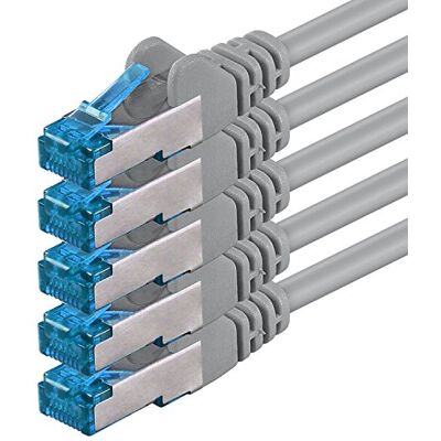 1aTTack.de 0,5 m CAT6a câble réseau gris 5 pièces Câble patch CAT 6 A 10000 Mbit s SFTP PIMF 500 MHz compatible avec routeur commutateur Internet DSL CAT5 CAT6 CAT7 1aTTack.de 0,5 m CAT6a câble réseau gris 5 pièces Câble patch CAT 6 A 10000 Mbit s SFTP PIMF 500 MHz compatible avec routeur commutateur Internet DSL CAT5 CAT6 CAT7