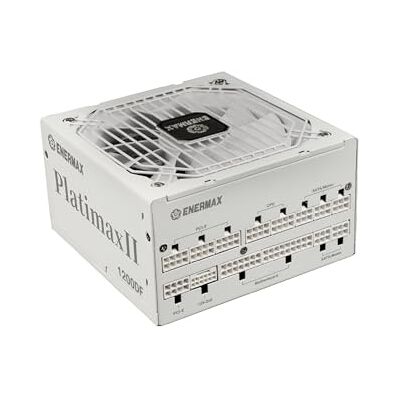 Enermax PLATIMAXII 1200 W Snow White 80 Plus- Cybenetics Platinum Bloc d'alimentation ATX 3.1 entièrement modulaire PCIe 5.1 12 V-2 x 6 Ventilateur DF silencieux 135 mm 60% sans ventilateur Enermax PLATIMAXII 1200 W Snow White 80 Plus- Cybenetics Platinum Bloc d'alimentation ATX 3.1 entièrement modulaire PCIe 5.1 12 V-2 x 6 Ventilateur DF silencieux 135 mm 60% sans ventilateur