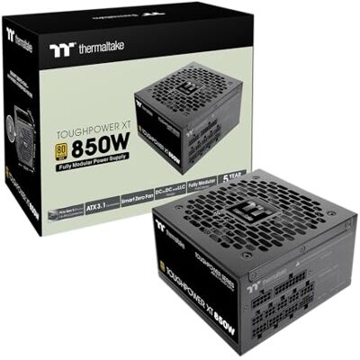 Thermaltake Toughpower XT 850 W Bloc d'alimentation ATX 3.1 80 Plus Gold PCIe 5.1 12 V‑2 x 6 Entièrement modulaire Smart Zero Fan Ventilateur à roulement hydraulique très silencieux de Thermaltake Toughpower XT 850 W Bloc d'alimentation ATX 3.1 80 Plus Gold PCIe 5.1 12 V‑2 x 6 Entièrement modulaire Smart Zero Fan Ventilateur à roulement hydraulique très silencieux de