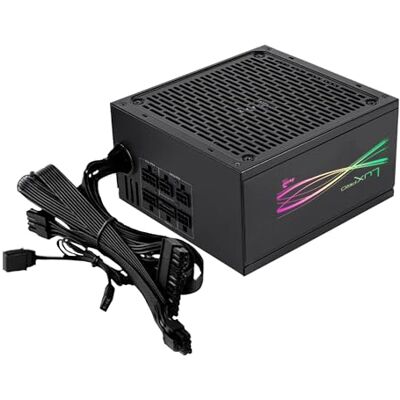 Aerocool LUXPRORGB850M Bloc d'alimentation semi-modulaire RGB 850 W, 80Plus Bronze + 88%, condensateurs japonais, ventilateurs APFC 14 cm FDB, ATX 3.0 et PCIe 5.0, compatible ARGB, noir Aerocool LUXPRORGB850M Bloc d'alimentation semi-modulaire RGB 850 W, 80Plus Bronze + 88%, condensateurs japonais, ventilateurs APFC 14 cm FDB, ATX 3.0 et PCIe 5.0, compatible ARGB, noir