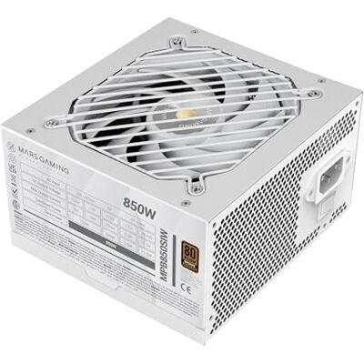 Mars Gaming MPB850SI, Alimentation PC ATX 850W, Garantie 7 Ans, 80Plus Bronze 230V, 90% d'Efficacité, Ventilateur SI Extreme Silence avec Noyau en Cuivre, Technologies AI2-RPM, DC-DC et SMD, Blanc Mars Gaming MPB850SI, Alimentation PC ATX 850W, Garantie 7 Ans, 80Plus Bronze 230V, 90% d'Efficacité, Ventilateur SI Extreme Silence avec Noyau en Cuivre, Technologies AI2-RPM, DC-DC et SMD, Blanc