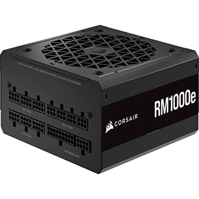 Corsair RM1000e (2023) Alimentation ATX Entièrement Modulaire et Silencieuse Compatible ATX 3.1 et PCIe 5.1 Condensateurs à 105°C Efficacité 80 PLUS Gold Support de Veille Moderne Noir Corsair RM1000e (2023) Alimentation ATX Entièrement Modulaire et Silencieuse Compatible ATX 3.1 et PCIe 5.1 Condensateurs à 105°C Efficacité 80 PLUS Gold Support de Veille Moderne Noir
