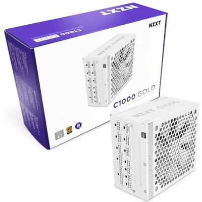 NZXT C1000 Gold ATX 3.1 Bloc d'alimentation entièrement modulaire pour jeux PC Silencieux 1000 W 80 Plus Gold Connecteurs 12V-2x6 Mode Ventilateur Zéro Condensateurs 100% NZXT C1000 Gold ATX 3.1 Bloc d'alimentation entièrement modulaire pour jeux PC Silencieux 1000 W 80 Plus Gold Connecteurs 12V-2x6 Mode Ventilateur Zéro Condensateurs 100%