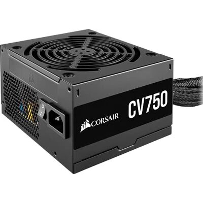 Corsair CV750 80 PLUS Bronze Non Modulaire ATX 750 Watts Alimentation (Pleine Puissance Continue, Ventilateur Thermorégulé de 120 mm, Format Compact, Gainage et Boîtier Noirs) EU Noir Corsair CV750 80 PLUS Bronze Non Modulaire ATX 750 Watts Alimentation (Pleine Puissance Continue, Ventilateur Thermorégulé de 120 mm, Format Compact, Gainage et Boîtier Noirs) EU Noir