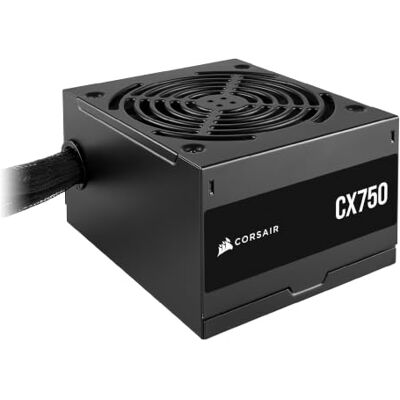 Corsair CX750 ATX 750W Alimentation Noir Certifiée 80 PLUS Bronze Faible Bruit Câbles gainés Non Modulaire EU Corsair CX750 ATX 750W Alimentation Noir Certifiée 80 PLUS Bronze Faible Bruit Câbles gainés Non Modulaire EU