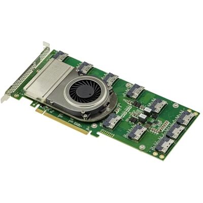 KALEA-INFORMATIQUE Carte contrôleur de Type Switch PCIe 4.0 avec 10 Ports SFF-8654 8i pour contrôler jusqu'à 20 SSD NVMe ou 5 Cartes Graphiques, Chipset Broadcom PEX88096. KALEA-INFORMATIQUE Carte contrôleur de Type Switch PCIe 4.0 avec 10 Ports SFF-8654 8i pour contrôler jusqu'à 20 SSD NVMe ou 5 Cartes Graphiques, Chipset Broadcom PEX88096.