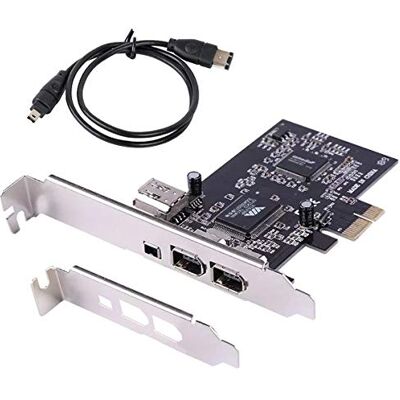 ELIATER Carte PCIe Firewire pour Windows 10, contrôleur PCI Express IEEE 1394A 4 ports (3 x 6 broches et 1 x 4 broches), adaptateur Firewire 400 1394a pour Windows 7/8/11/Mac OS avec support discret ELIATER Carte PCIe Firewire pour Windows 10, contrôleur PCI Express IEEE 1394A 4 ports (3 x 6 broches et 1 x 4 broches), adaptateur Firewire 400 1394a pour Windows 7/8/11/Mac OS avec support discret