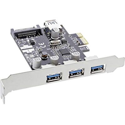 InLine 76662C Carte d'interface PCIe 3 x + 1 x USB 3.0 avec connecteur d'alimentation SATA et plaque de fente à profil bas InLine 76662C Carte d'interface PCIe 3 x + 1 x USB 3.0 avec connecteur d'alimentation SATA et plaque de fente à profil bas