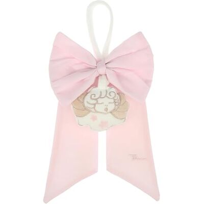 THUN , Nascita Elle en coton et polyester, ligne bébé, idée cadeau pour enfants et nouveau-nés, nœud 15 x 12 cm, rubans 16 x 16 cm THUN , Nascita Elle en coton et polyester, ligne bébé, idée cadeau pour enfants et nouveau-nés, nœud 15 x 12 cm, rubans 16 x 16 cm