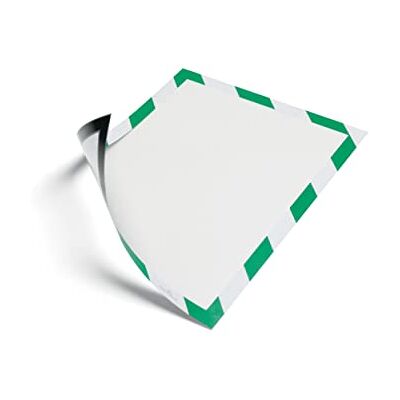 Durable Duraframe Magnetic Security Cadre d'affichage sécurité Aimanté Bicolore Vert/Blanc Lot de 5 Durable Duraframe Magnetic Security Cadre d'affichage sécurité Aimanté Bicolore Vert/Blanc Lot de 5