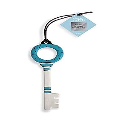 Egan Clé en céramique, Blanc et Bleu, Unique Egan Clé en céramique, Blanc et Bleu, Unique