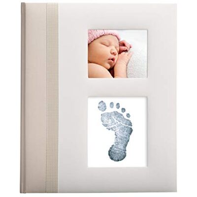 Pearhead Livre de souvenirs pour bébé avec tampon encreur Clean-Touch inclus pour créer une empreinte de main ou de pied de bébé, cadeau de nouvelle maman, journal d'étapes, ivoire Pearhead Livre de souvenirs pour bébé avec tampon encreur Clean-Touch inclus pour créer une empreinte de main ou de pied de bébé, cadeau de nouvelle maman, journal d'étapes, ivoire