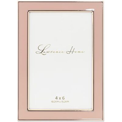 Lawrence Frames Cadre en métal, émail poli, Rose, 10,2 x 15,2 cm Lawrence Frames Cadre en métal, émail poli, Rose, 10,2 x 15,2 cm
