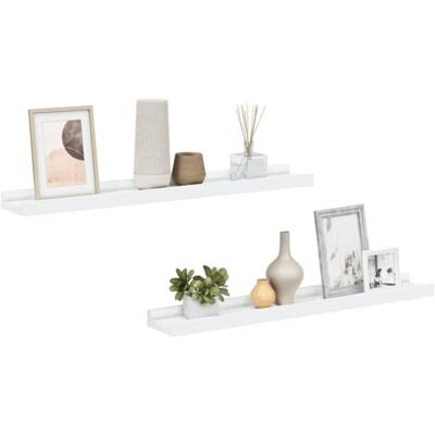 vidaXL Fotoplanken 2 st 60x9x3 cm MDF wit vidaXL Fotoplanken 2 st 60x9x3 cm MDF wit