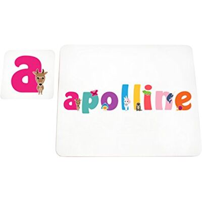 Little Helper Napperon avec Coaster Style Illustratif Coloré avec le Nom de Jeune Fille Apolline Little Helper Napperon avec Coaster Style Illustratif Coloré avec le Nom de Jeune Fille Apolline