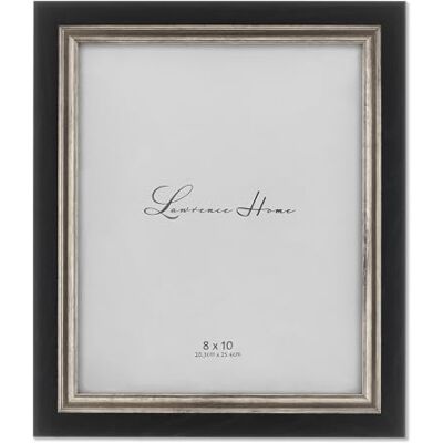 Lawrence Frames Cadre photo composite noir avec argent bruni, 20,3 x 25,4 cm Lawrence Frames Cadre photo composite noir avec argent bruni, 20,3 x 25,4 cm
