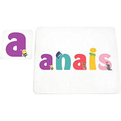 Little Helper Napperon avec Coaster Style Illustratif Coloré avec le Nom de Jeune Fille Anais Little Helper Napperon avec Coaster Style Illustratif Coloré avec le Nom de Jeune Fille Anais