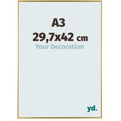 yd. Your Decoration Fotokader A3 29,7x42 cm Goud Fotokader van Kunststof met Acrylglas Antireflex Kader A3 29,7x42 cm Evry yd. Your Decoration Fotokader A3 29,7x42 cm Goud Fotokader van Kunststof met Acrylglas Antireflex Kader A3 29,7x42 cm Evry