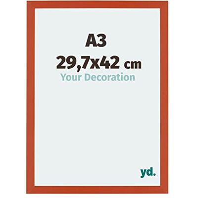 yd. Your Decoration Fotokader A3 29,7x42 cm Oranje Fotokader van MDF met Acrylglas Antireflex Kader A3 29,7x42 cm Mura yd. Your Decoration Fotokader A3 29,7x42 cm Oranje Fotokader van MDF met Acrylglas Antireflex Kader A3 29,7x42 cm Mura