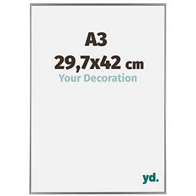 yd. Your Decoration Fotokader A3 29,7x42 cm Zilver Hoogglans Fotokader van Kunststof met Acrylglas Antireflex Kader A3 29,7x42 cm Evry yd. Your Decoration Fotokader A3 29,7x42 cm Zilver Hoogglans Fotokader van Kunststof met Acrylglas Antireflex Kader A3 29,7x42 cm Evry
