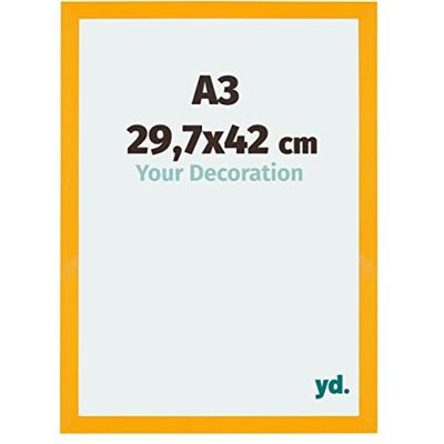yd. Your Decoration Fotokader A3 29,7x42 cm Geel Fotokader van MDF met Acrylglas Antireflex Kader A3 29,7x42 cm Mura yd. Your Decoration Fotokader A3 29,7x42 cm Geel Fotokader van MDF met Acrylglas Antireflex Kader A3 29,7x42 cm Mura