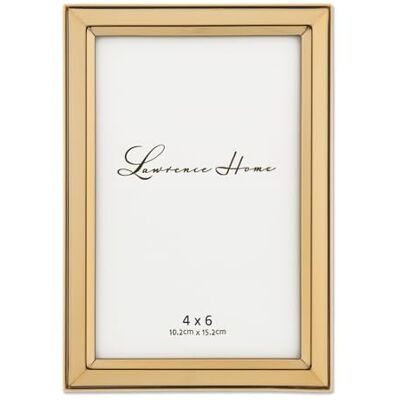 Lawrence Frames Cadre photo biseauté classique en métal doré 10,2 x 15,2 cm Lawrence Frames Cadre photo biseauté classique en métal doré 10,2 x 15,2 cm