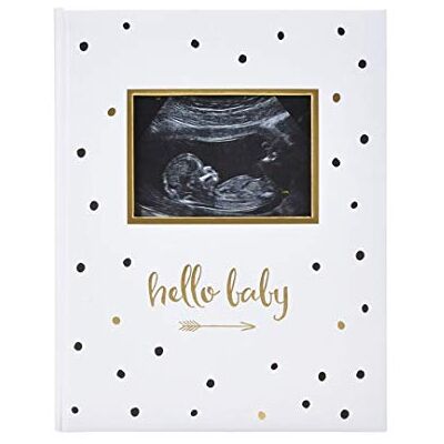 Pearhead Livre de souvenirs pour bébé 5 ans avec insert photo échographique, pois noirs et dorés, livre souvenir de bébé, Hello Baby Babybook taille unique Pearhead Livre de souvenirs pour bébé 5 ans avec insert photo échographique, pois noirs et dorés, livre souvenir de bébé, Hello Baby Babybook taille unique