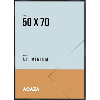 ACAZA Cadre Photo 50 x 70 cm, En Aluminium et Verre Acrylic, Pour Photos, Posters et Puzzles, Décoration Murale, Portrait et Paysage, Noir ACAZA Cadre Photo 50 x 70 cm, En Aluminium et Verre Acrylic, Pour Photos, Posters et Puzzles, Décoration Murale, Portrait et Paysage, Noir