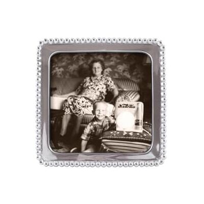 MARIPOSA Cadre carré perlé, argent, 12,7 x 12,7 cm MARIPOSA Cadre carré perlé, argent, 12,7 x 12,7 cm