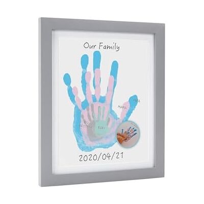 Pearhead DIY Family Handprint Frame and Paint Kit, Family Craft, Excellent Gift for New Parents, Mothers Day Gift for Mum, Grey Pearhead DIY Family Handprint Frame and Paint Kit, Family Craft, Excellent Gift for New Parents, Mothers Day Gift for Mum, Grey