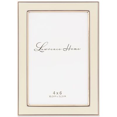 Lawrence Frames Cadre en métal, émail poli, Ivoire, 10,2 x 15,2 cm Lawrence Frames Cadre en métal, émail poli, Ivoire, 10,2 x 15,2 cm