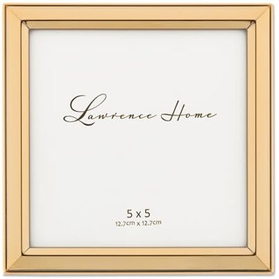 Lawrence Frames Cadre photo biseauté classique en métal doré 12,7 x 12,7 cm Lawrence Frames Cadre photo biseauté classique en métal doré 12,7 x 12,7 cm