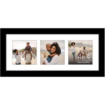 Americanflat Cadre photo collage 10x10 cm avec verre résistant aux chocs Convient pour trois photos 10x10 cm ou à utiliser comme un 14x35,5 cm Cadre Pêle-Mêle pour table et murale Noir Americanflat Cadre photo collage 10x10 cm avec verre résistant aux chocs Convient pour trois photos 10x10 cm ou à utiliser comme un 14x35,5 cm Cadre Pêle-Mêle pour table et murale Noir