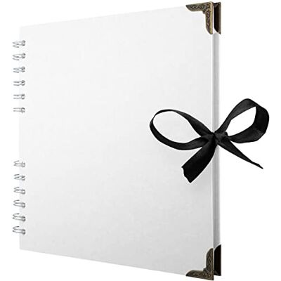 Bstorify Album photo carré de scrapbooking 60 pages (21 x 21 cm) Papier épais blanc Couverture rigide, coins métalliques Fermeture ruban Idéal pour vos albums de scrapbooking, projets d'art Bstorify Album photo carré de scrapbooking 60 pages (21 x 21 cm) Papier épais blanc Couverture rigide, coins métalliques Fermeture ruban Idéal pour vos albums de scrapbooking, projets d'art